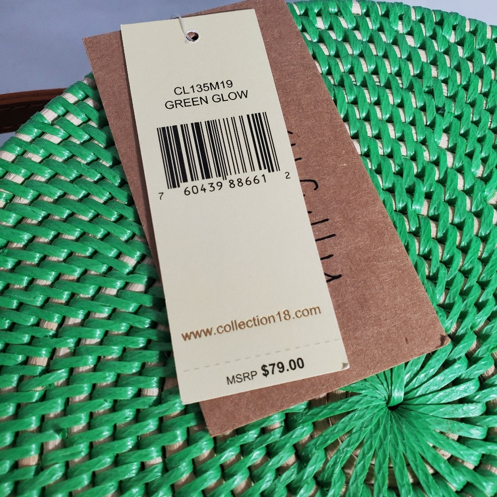 NWT Collection18 Round Ata Grass Rattan Corssbody - Picture 3 of 6